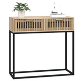 Console Table 80x30x75 cm Engineered Wood and Iron - Side View