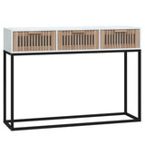 Console Table White 105x30x75 cm Engineered Wood and Iron - Front View