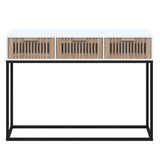 Console Table White 105x30x75 cm Engineered Wood and Iron - Top-Down View