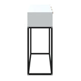 Console Table White 105x30x75 cm Engineered Wood and Iron
