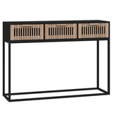 Console Table Black 105x30x75 cm Engineered Wood and Iron - Front View