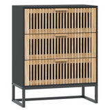 Sideboard Black 60x30x75 cm Engineered Wood - Front View