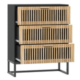 Sideboard Black 60x30x75 cm Engineered Wood - Rear View