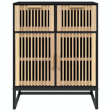 Sideboard Black 60x30x75 cm Engineered Wood - 45-Degree Angle