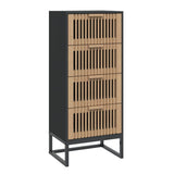 Highboard Black 40x30x95 cm Engineered Wood - Front View