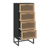 Highboard Black 40x30x95 cm Engineered Wood - Rear View