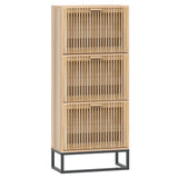 Shoe Cabinet 52x25x120 cm Engineered Wood - Front View