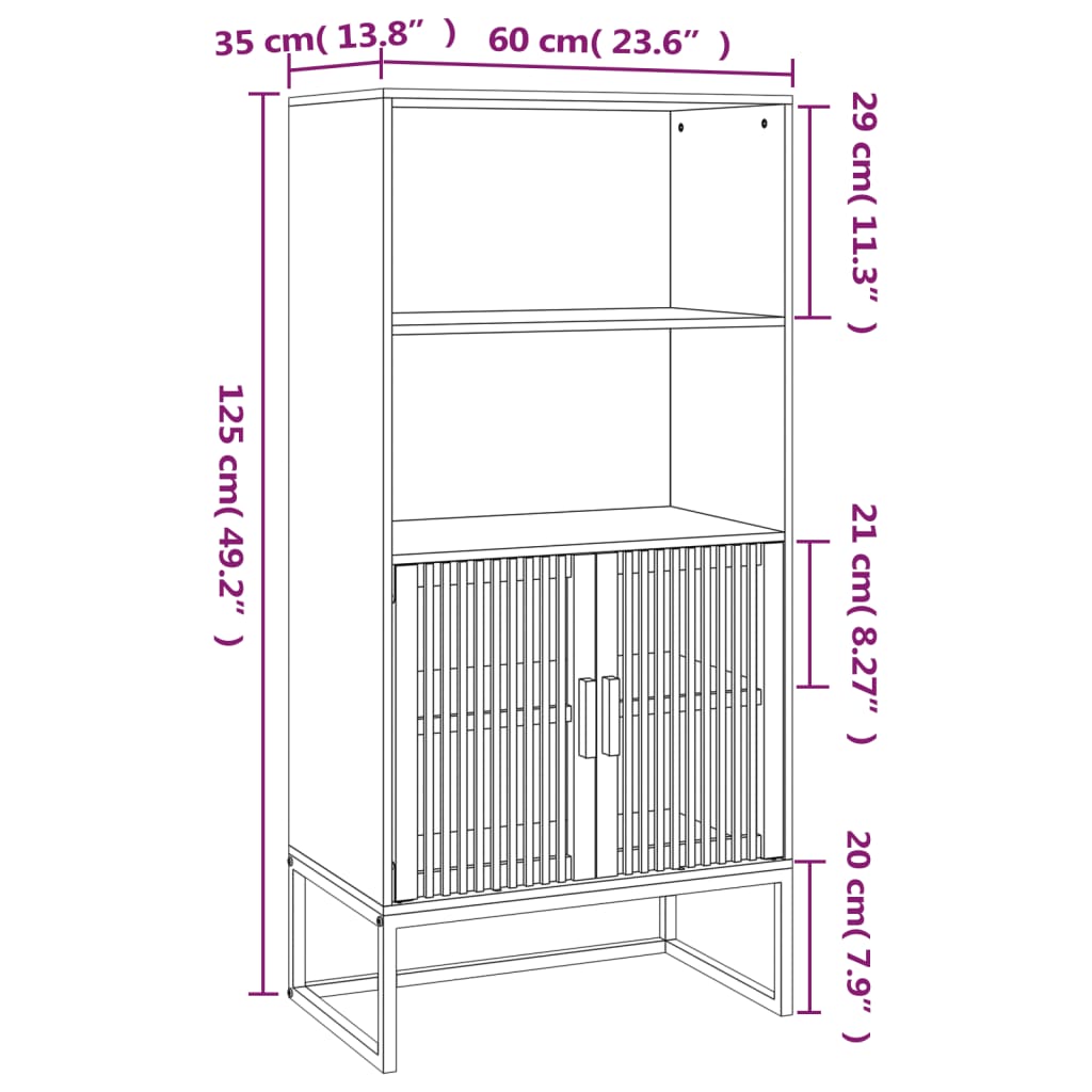 Highboard 60x35x125 cm Engineered Wood