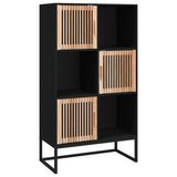 Highboard Black 70x35x125 cm Engineered Wood - Front View