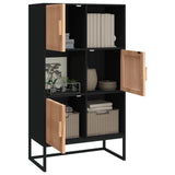 Highboard Black 70x35x125 cm Engineered Wood - Side View