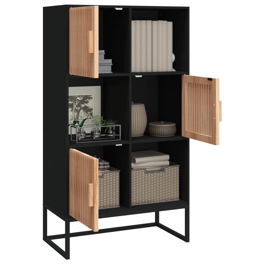 Highboard Black 70x35x125 cm Engineered Wood