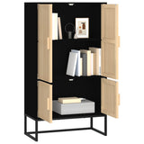 Highboard Black 70x35x125 cm Engineered Wood - Side View
