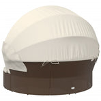 Outdoor Lounge Bed with Canopy and Cushions Brown Poly Rattan