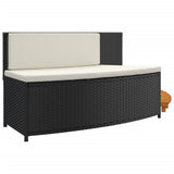Hot Tub Surround Black Poly Rattan and Solid Wood Acacia