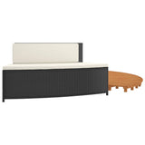 Hot Tub Surround Black Poly Rattan and Solid Wood Acacia - Close-Up Angle