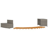 Hot Tub Surround Grey Poly Rattan and Solid Wood Acacia - 45-Degree Angle