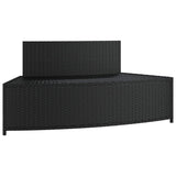 Spa Benches with Cushions 2 pcs Black Poly Rattan - Low Angle