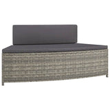 Spa Benches with Cushions 2 pcs Grey Poly Rattan - Top-Down View