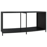 Storage Shelves 2 pcs Black Poly Rattan - Top-Down View
