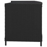 Storage Shelves 2 pcs Black Poly Rattan - Rear View