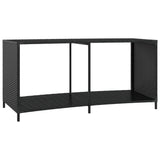 Storage Shelves 2 pcs Black Poly Rattan - Close-Up Angle