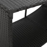 Storage Shelves 2 pcs Black Poly Rattan - Low Angle