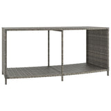 Storage Shelves 2 pcs Grey Poly Rattan - Top-Down View
