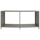 Storage Shelves 2 pcs Grey Poly Rattan - 45-Degree Angle