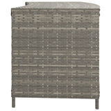 Storage Shelves 2 pcs Grey Poly Rattan - Rear View