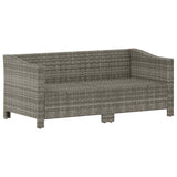 2 Piece Garden Lounge Set with Cushions Grey Poly Rattan