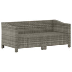2 Piece Garden Lounge Set with Cushions Grey Poly Rattan