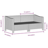 2 Piece Garden Lounge Set with Cushions Grey Poly Rattan - Low Angle