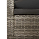 3 Piece Garden Lounge Set with Cushions Grey Poly Rattan - Close-Up Angle