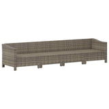 4 Piece Garden Lounge Set with Cushions Grey Poly Rattan