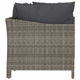 4 Piece Garden Lounge Set with Cushions Grey Poly Rattan - 45-Degree Angle