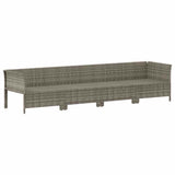 4 Piece Garden Lounge Set with Cushions Grey Poly Rattan - Side View