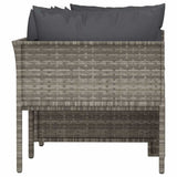 4 Piece Garden Lounge Set with Cushions Grey Poly Rattan - 45-Degree Angle