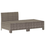 2 Piece Garden Lounge Set with Cushions Grey Poly Rattan - Side View
