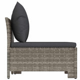 2 Piece Garden Lounge Set with Cushions Grey Poly Rattan - 45-Degree Angle