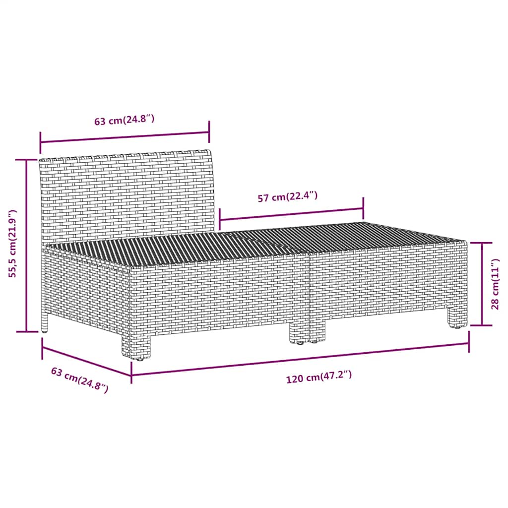2 Piece Garden Lounge Set with Cushions Grey Poly Rattan