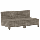 2-Seater Garden Sofa with Cushions Grey Poly Rattan