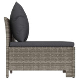 3 Piece Garden Lounge Set with Cushions Grey Poly Rattan - 45-Degree Angle