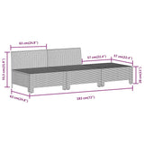 3 Piece Garden Lounge Set with Cushions Grey Poly Rattan - Low Angle