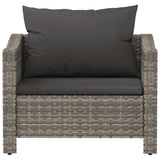 Garden Armchair with Cushion Grey Poly Rattan