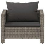 Garden Armchair with Cushion Grey Poly Rattan