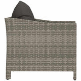 Garden Armchair with Cushion Grey Poly Rattan - 45-Degree Angle