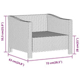 Garden Armchair with Cushion Grey Poly Rattan - Low Angle