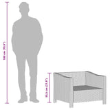 Garden Armchair with Cushion Grey Poly Rattan - Extra Image