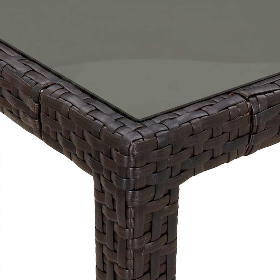 Garden Table Brown 90 x 90 x 75 cm Poly Rattan