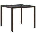 Garden Table Brown 90 x 90 x 75 cm Poly Rattan